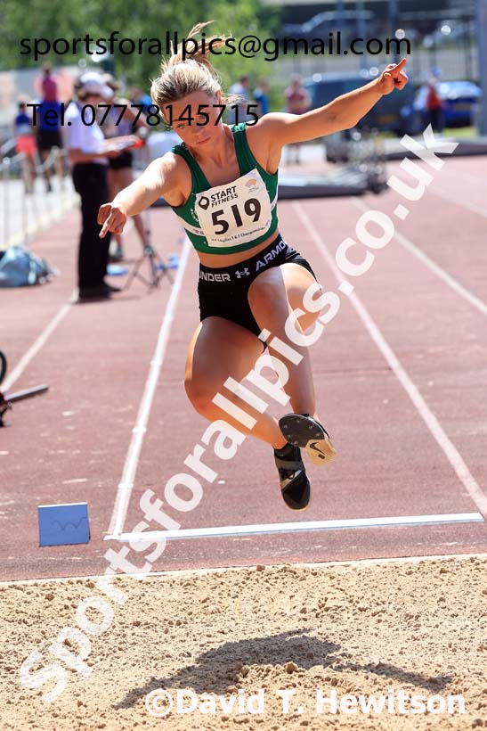 Womens Under-17s Long Jump, 2024 North Eastern Track and Field Champs., Middlesbrough.  Photo: David T. Hewitson/Sports for All Pics